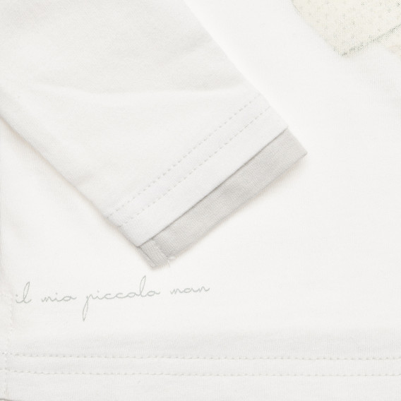 Памучна блуза с апликация на вратовръзка за бебе, бяла Chicco 326517 3