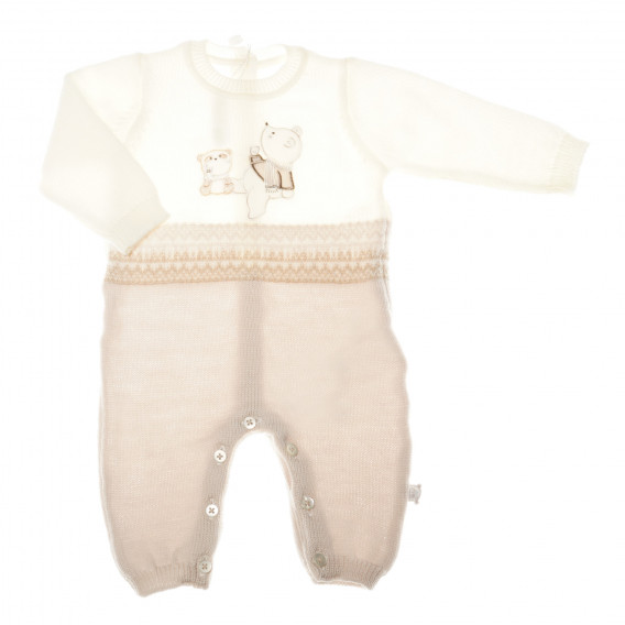 Плетен гащеризон с дълъг ръкав и весела картинка за бебе - унисекс Chicco 32666 
