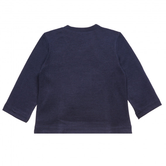 Памучна блуза с апликация на мишле за бебе, синя Chicco 326665 4