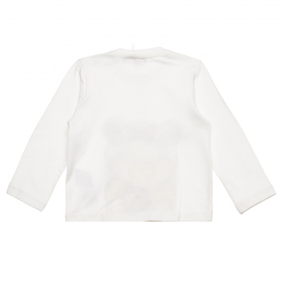 Памучна блуза за бебе с принт на мече, бяла Chicco 326671 4