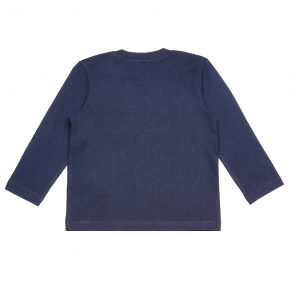 Памучна блуза с надписи за бебе, синя Chicco 326696 4