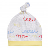 Памучна шапка за бебе с интересен принт, сива Chicco 326934 