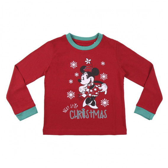 Памучна пижама с принт Minnie Mouse, червена Minnie Mouse 327973 2