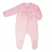 Плюшен гащеризон с дълги ръкави и цип за бебе, розов Chicco 32816 