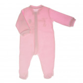 Плюшен гащеризон с дълги ръкави и цип за бебе, розов Chicco 32817 2