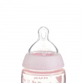 Полипропиленово шише First Choice, Temperature Control с биберон бавен поток 0-6 месеца, Rose, 150 мл. NUK 328251 3