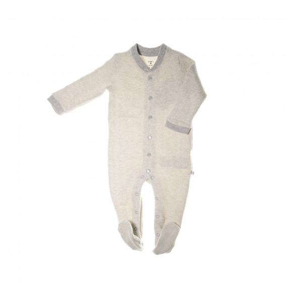 Плетен гащеризон с дълъг ръкав и копчета за бебе, сив Chicco 32852 