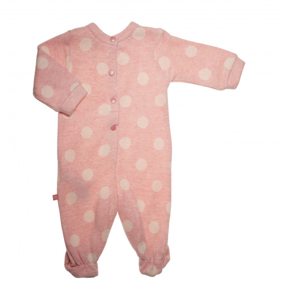 Памучен гащеризон с дълъг ръкав на точки за бебе, розов Chicco 32867 2