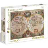 Пъзел - Карта на света, 1000 части CLEMENTONI 328937 