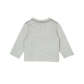 Памучна блуза с дълъг ръкав и цветна щампа за бебе момче, сива Boboli 329 2