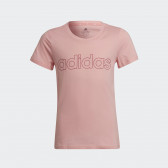 Тениска с голям надпис на бранда, розов Adidas 329152 