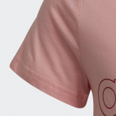 Тениска с голям надпис на бранда, розов Adidas 329154 3