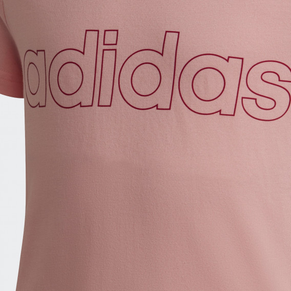 Тениска с голям надпис на бранда, розов Adidas Тениска с голям надпис на бранда, розов Adidas 329155 4
