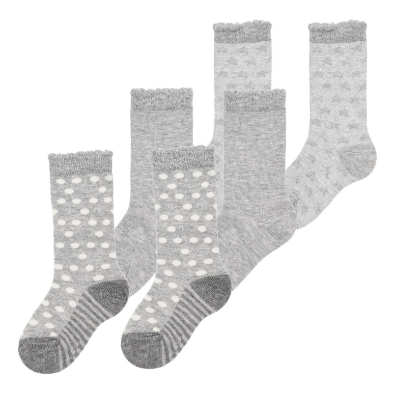 Комплект от 3 чифта чорапи, сиви  329635