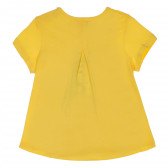 Памучна тениска със свеж принт за момиче жълта Boboli 329658 4