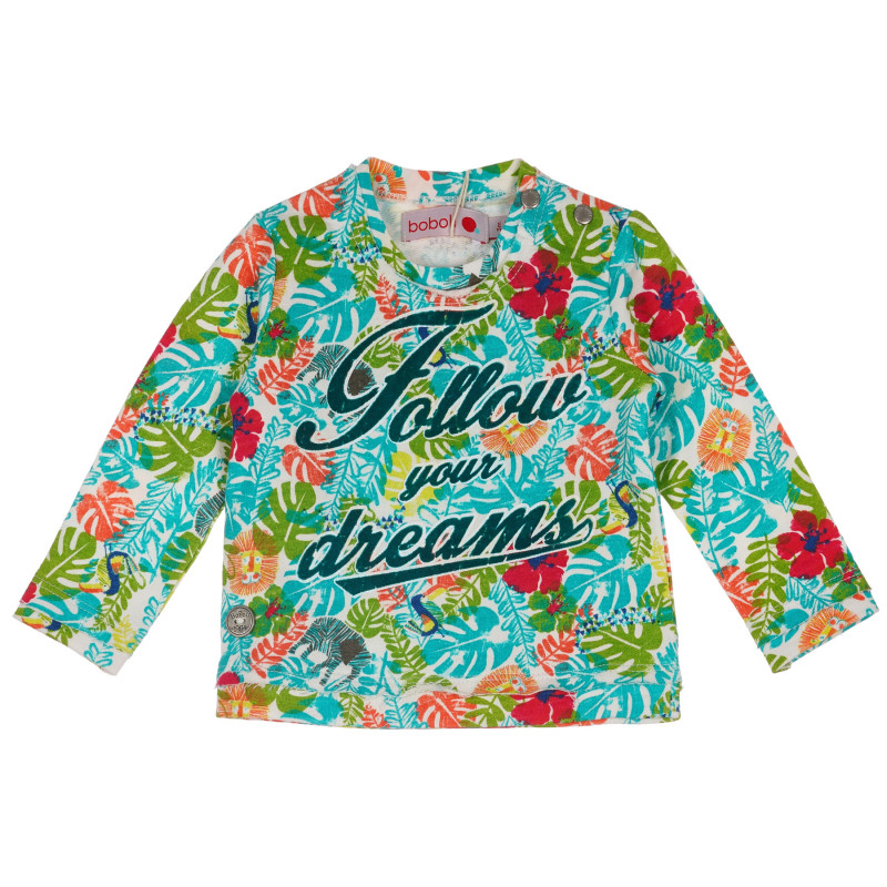 Памучна блуза с флорален принт за момиче  329683