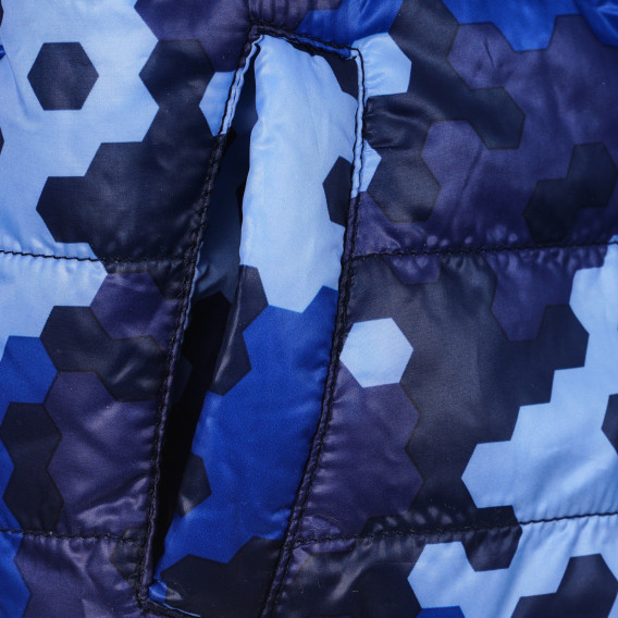 Олекотено яке с цветен фигурален принт, синьо Chicco 330089 4