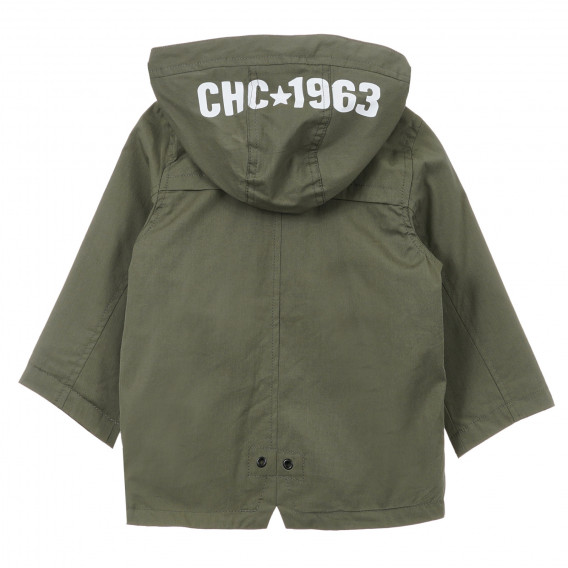 Тънко яке с четири джоба и надпис на качулката, зелено Chicco 330128 4
