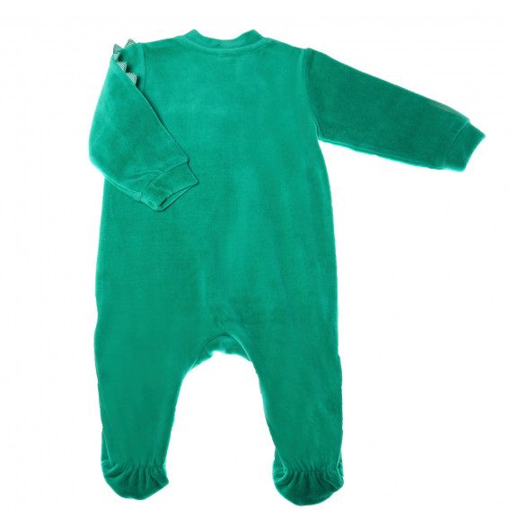 Плюшен гащеризон с предно закопчаване и апликация - крокодил за бебе, зелен Chicco 33018 2