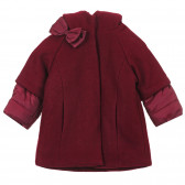 Вълнено палто с качулка и панделка, червено Chicco 330184 