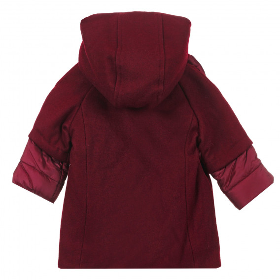 Вълнено палто с качулка и панделка, червено Chicco 330187 4