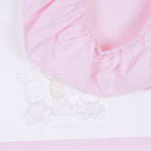 Спален комплект от 3 части в розово и бяло с щампа на зайчета Chicco 330503 5