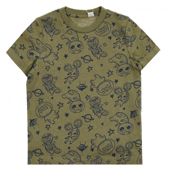 Тениска с принт на извънземни, зелена Chicco 330953 