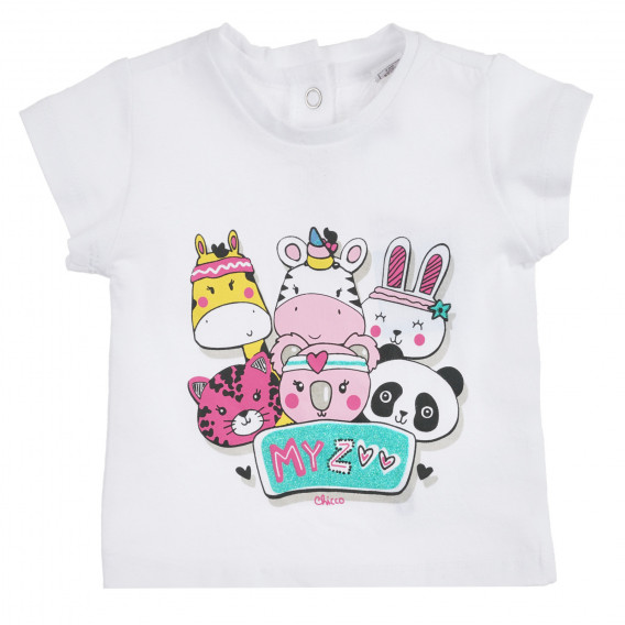 Памучна тениска с щампа за бебе My zoo Chicco 330993 