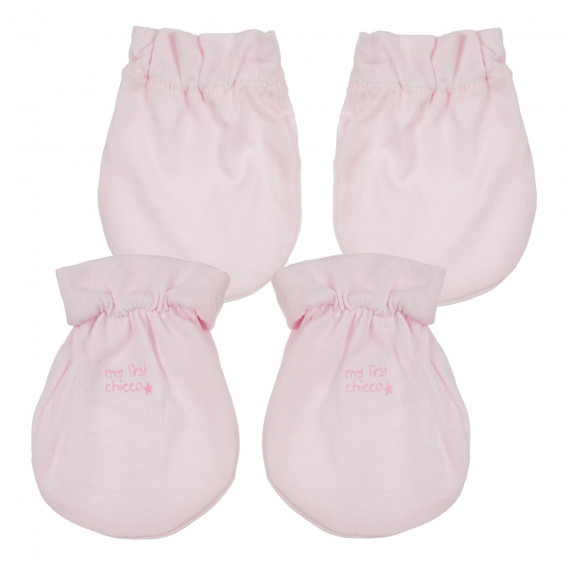 Комплект памучни ръкавички за новородено, розови Chicco 331359 