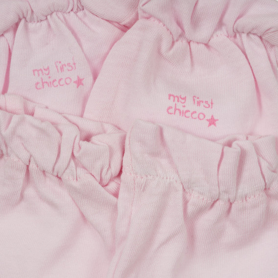 Комплект памучни ръкавички за новородено, розови Chicco 331361 3