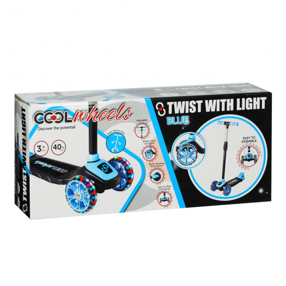 Тротинетка 3+ с 3 колела и LED светлини, синя Furkan toys 331596 8