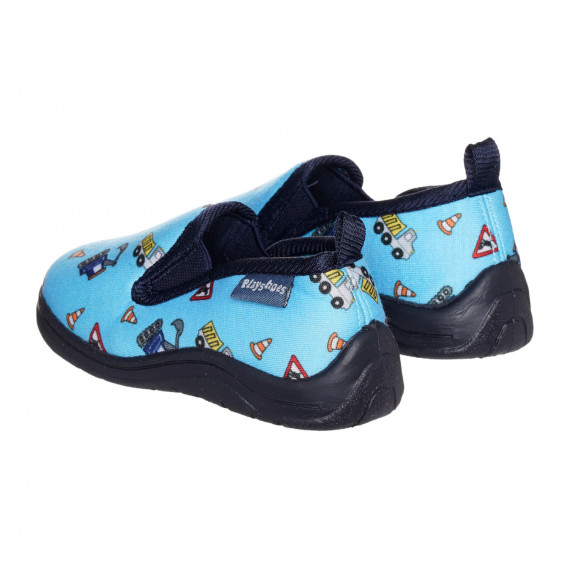 Пантофи с цветен принт за бебе, сини Playshoes 331765 2