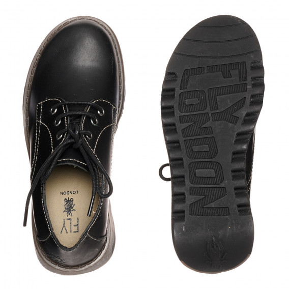 Обувки с връзки от естествена кожа, черни Fly London 331863 3