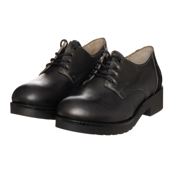 Обувки от естествена кожа с връзки, черни Fly London 331864 