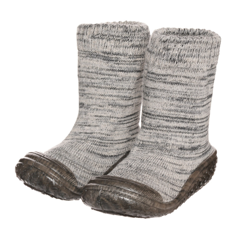 Пантофи тип чорап за бебе, сиви  332080