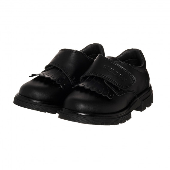 Обувки от естествена кожа с ресни за бебе, черни Pablosky 332284 