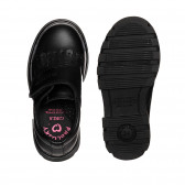 Обувки от естествена кожа с ресни за бебе, черни Pablosky 332286 3