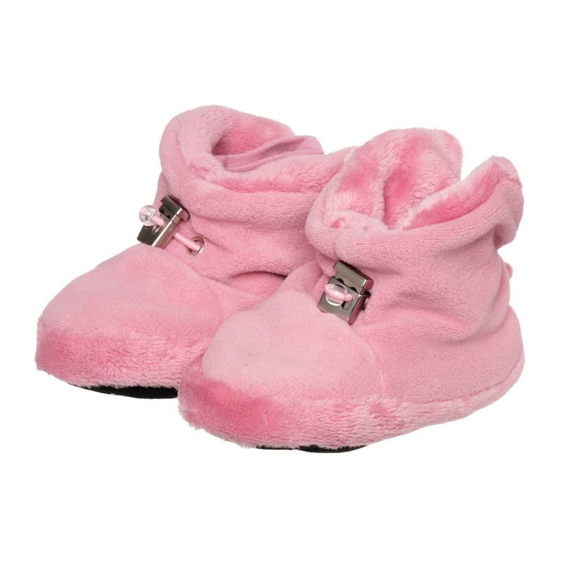 Плюшени пантофи тип буйки за бебе, розови  332772