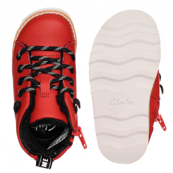 Зимни боти с черни акценти за бебе, червени Clarks Зимни боти с черни акценти за бебе, червени Clarks 332878 4
