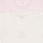 Памучен комплект от два броя бодита с къс ръкав за бебе, бяло и розово Chicco 333419 3