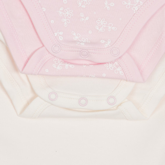 Памучен комплект от два броя бодита с къс ръкав за бебе, бяло и розово Chicco 333420 4