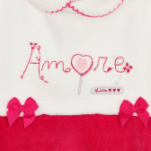 Памучен гащеризон AMORE за бебе, бяло и розово Chicco 333544 2