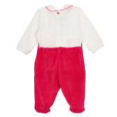 Памучен гащеризон AMORE за бебе, бяло и розово Chicco 333545 3