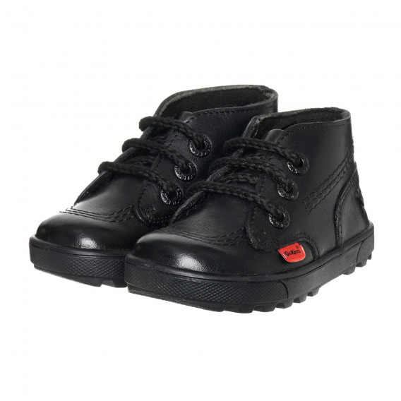 Обувки от естествена кожа за бебе, черни KICKERS 333645 