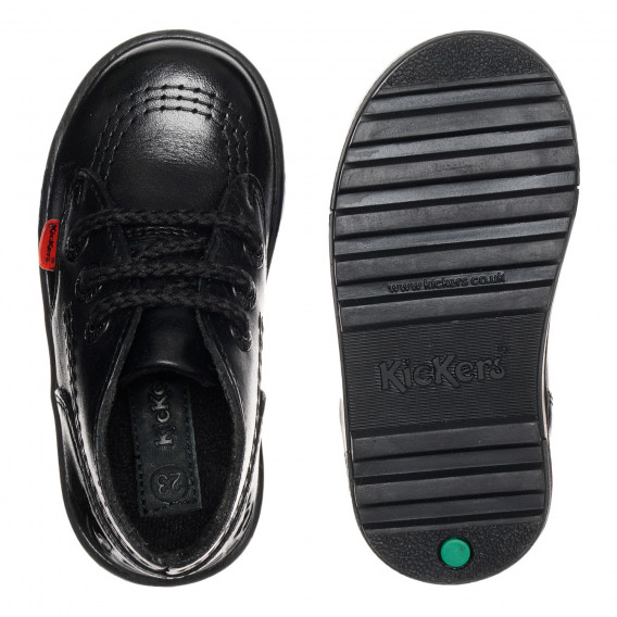 Обувки от естествена кожа за бебе, черни KICKERS 333647 3