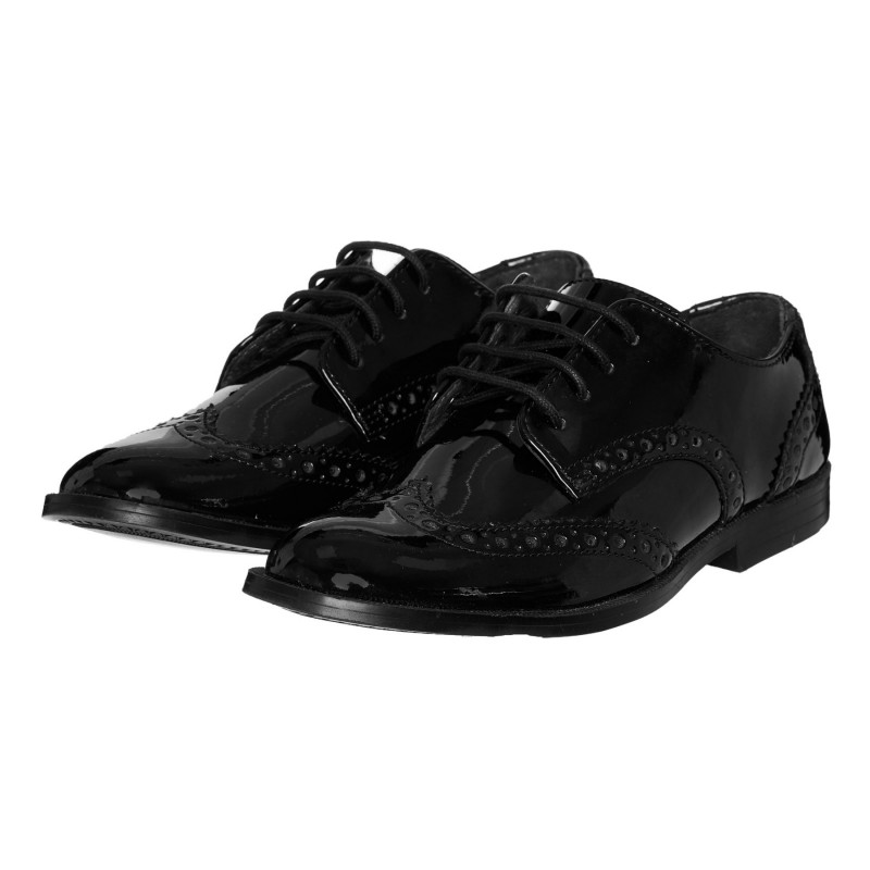 Лачени обувки тип Оксфорд, черни  334193