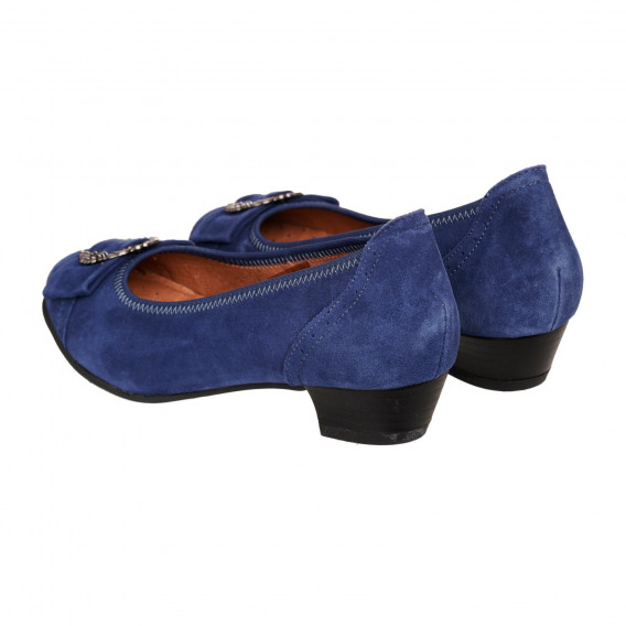 Елегантни обувки с нисък ток и панделка, сини Hirschkogel 334296 2