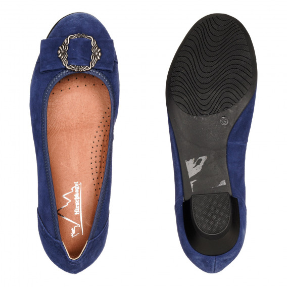 Елегантни обувки с нисък ток и панделка, сини Hirschkogel 334297 3
