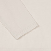 Памучна блуза с дълъг ръкав и надпис, бяла Sisley 334439 3