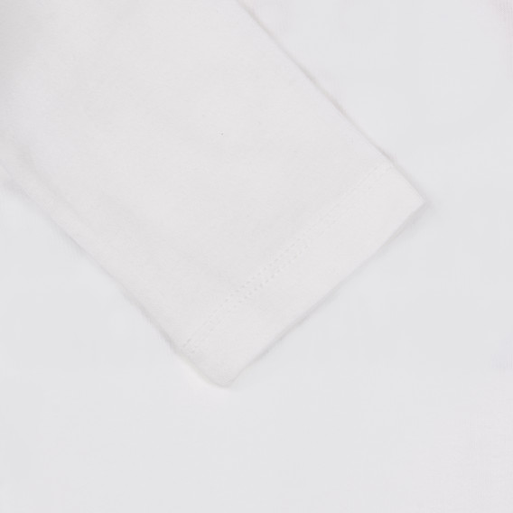 Памучна блуза с графичен принт за бебе, бяла Benetton 334455 3